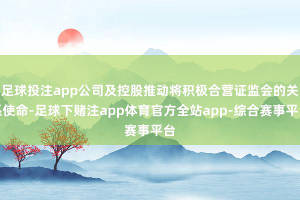 足球投注app公司及控股推动将积极合营证监会的关系使命-足球下赌注app体育官方全站app-综合赛事平台