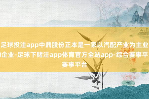 足球投注app中鼎股份正本是一家以汽配产业为主业的企业-足球下赌注app体育官方全站app-综合赛事平台